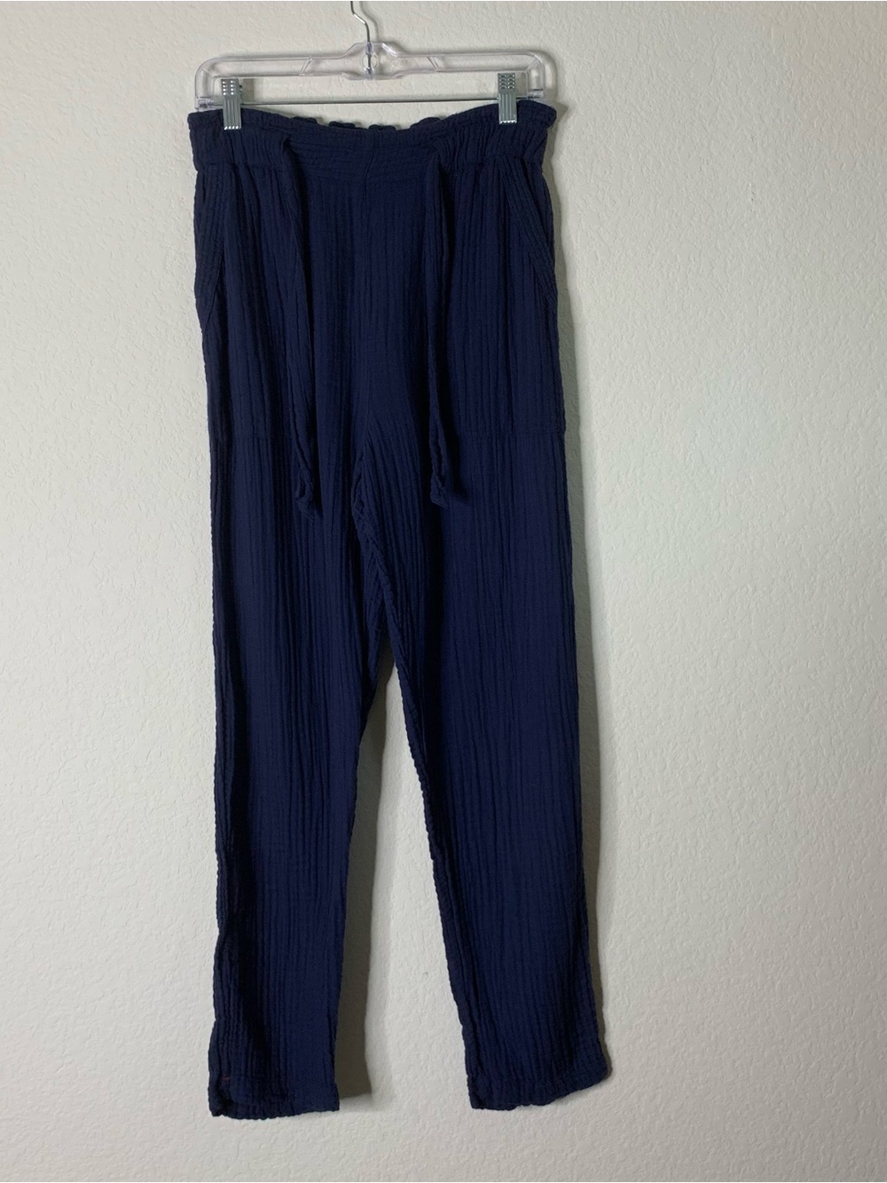 Xirena Womens blue cotton gauze tie waist pants M